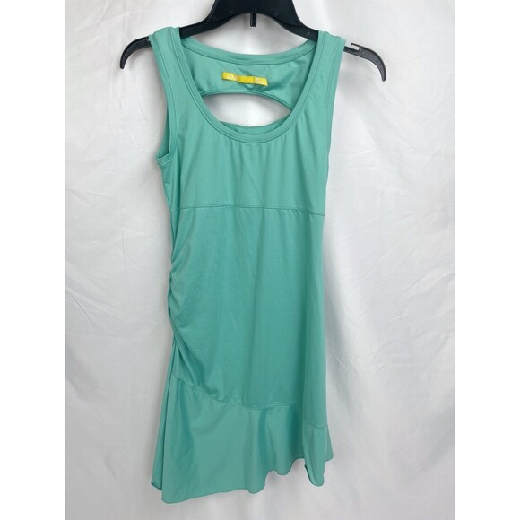 Lole Dresses & Skirts - Lole Women XS Green Athletic Sleeveless Tank Dress Asymmetrical Peek-a-Boo Back